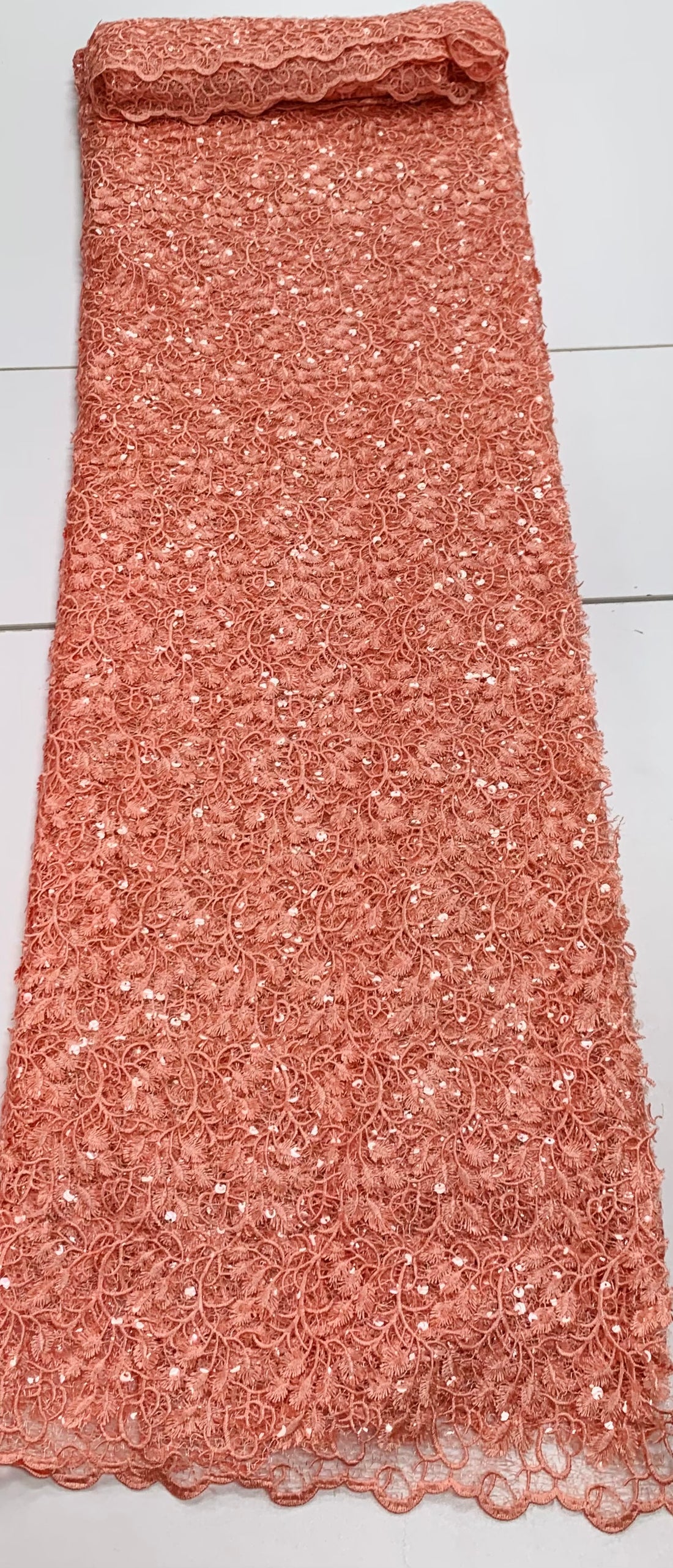 Light Peach Lace | 5 yards