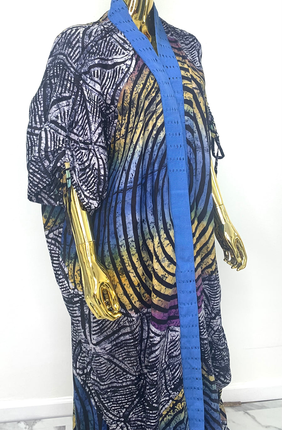 Spiral Print African Robe