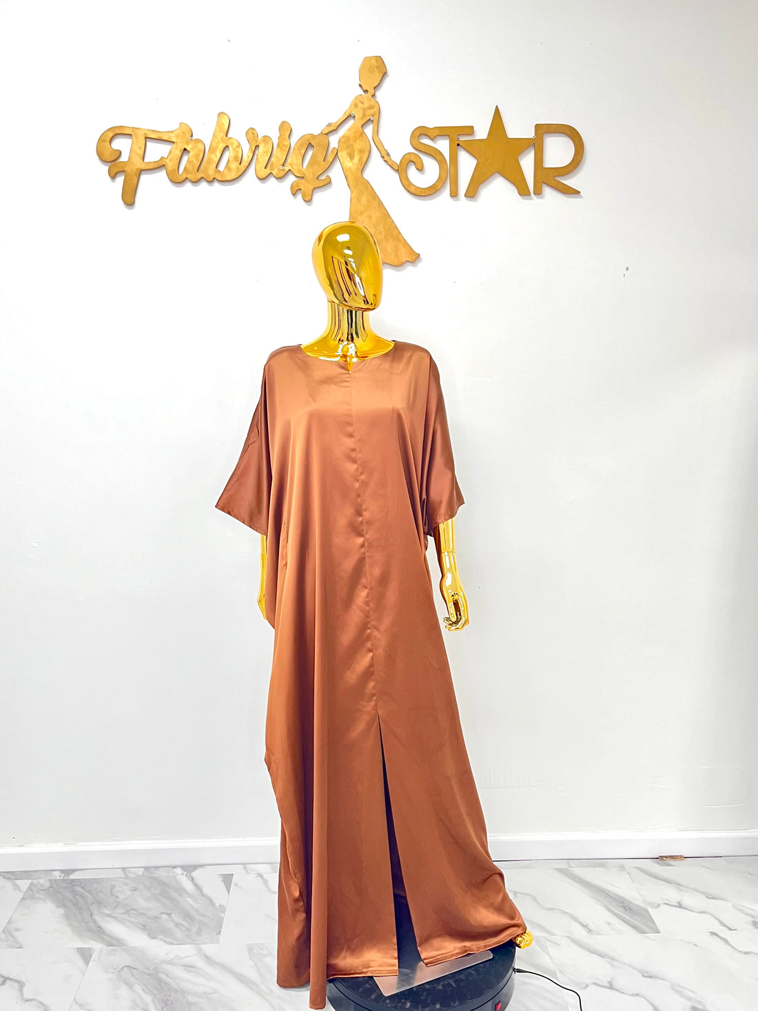 Brown Silk Maxi Dress