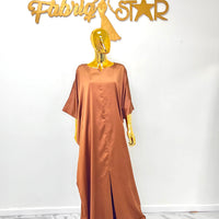 Brown Silk Maxi Dress