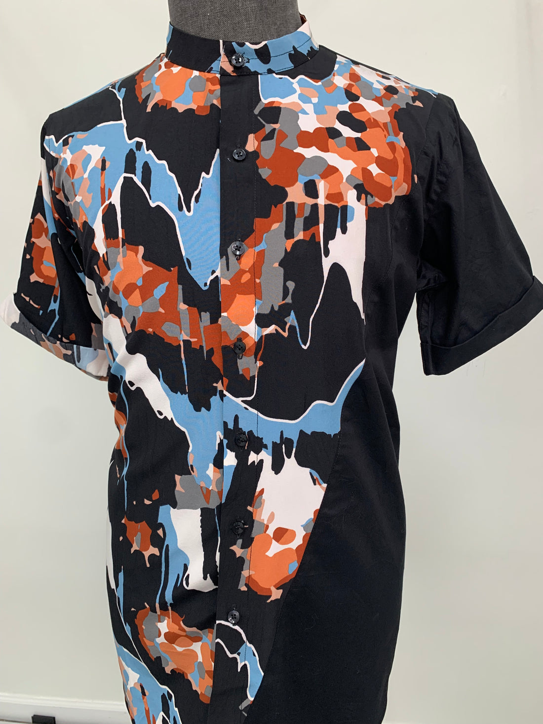 Black Short Sleeve Paint Drip Shirt