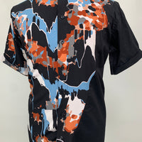 Black Short Sleeve Paint Drip Shirt