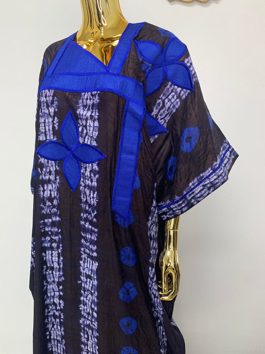 Royal Blue Batik Dress W/ Pockets