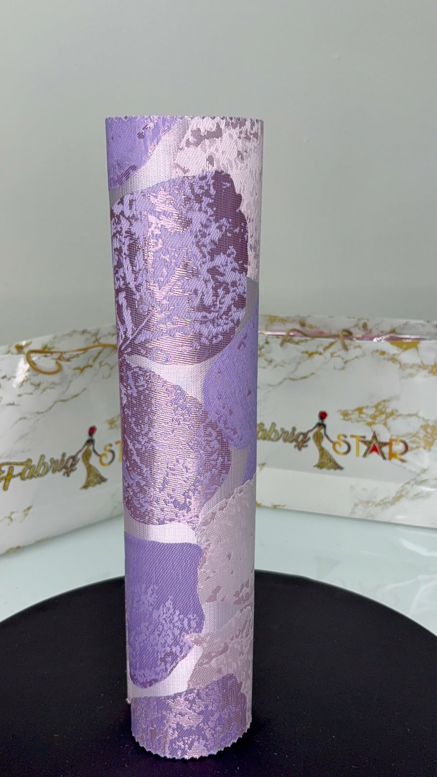 Light Purple & Silver Leaf Design | Sego Gele