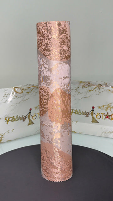 Peach & Gold Leaf Sego Gele