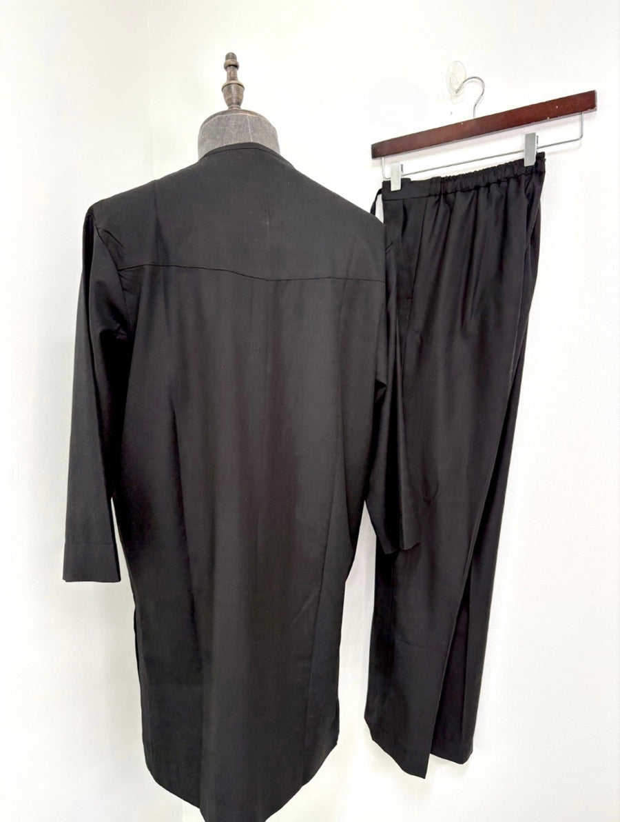 Black Shimmer Agbada Set