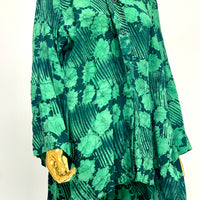 Emerald Light Green Batik 2-Piece Set W/ Open Back