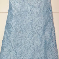 Ice Blue Floral Design Lace | 5 yards