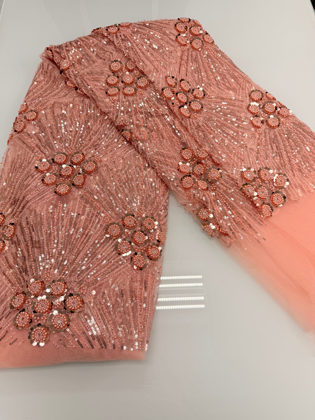 Light Peach Lace | 5 yards