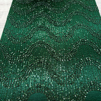 Emerald Green Beaded Lace | 5yards