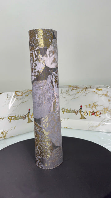 Grey & Gold Leaf Design | Sego Gele