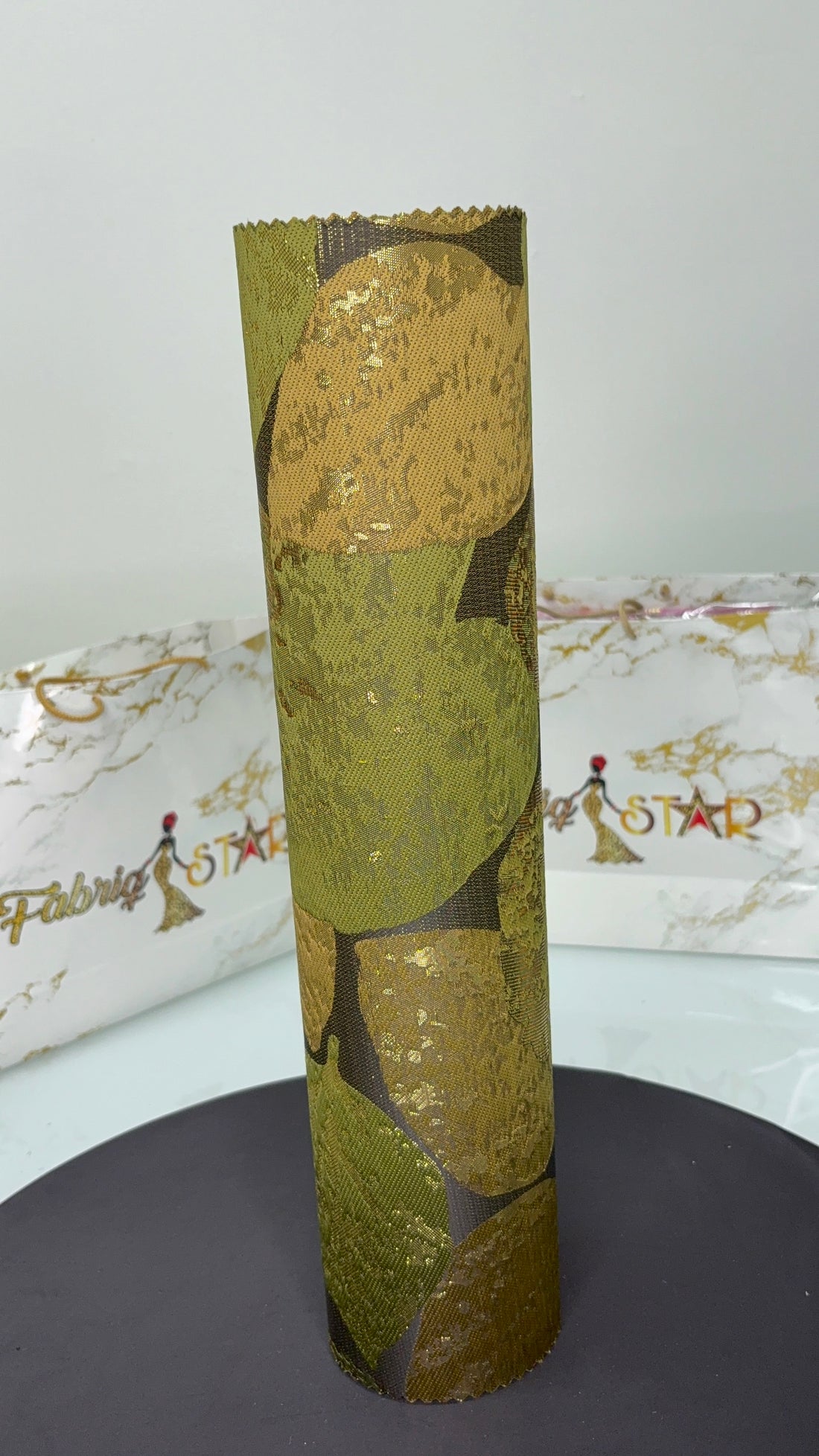 Dark Green & Gold Leaf Design | Sego Gele