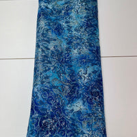 Ultramarine Blue Swirl Lace Fabric w/ Silver Sequin Details