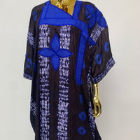 Royal Blue Batik Dress W/ Pockets