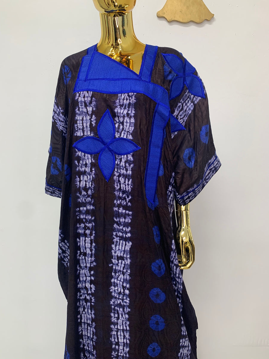 Royal Blue Batik Dress W/ Pockets