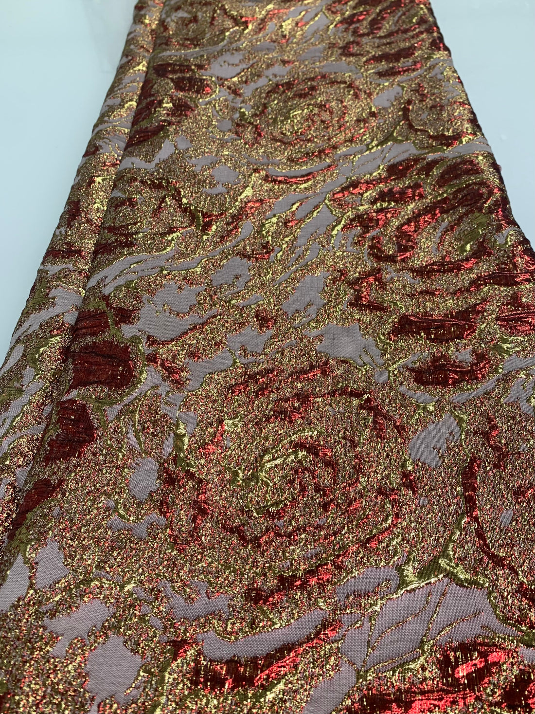 Crème Brocade with Gold Outline| 5 Yards