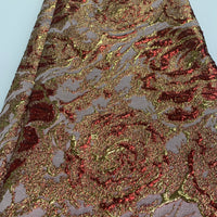 Crème Brocade with Gold Outline| 5 Yards