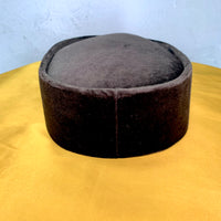 Solid Dark Brown Velvet African Mens Cap