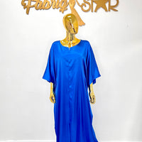 Blue Silk Maxi Dress