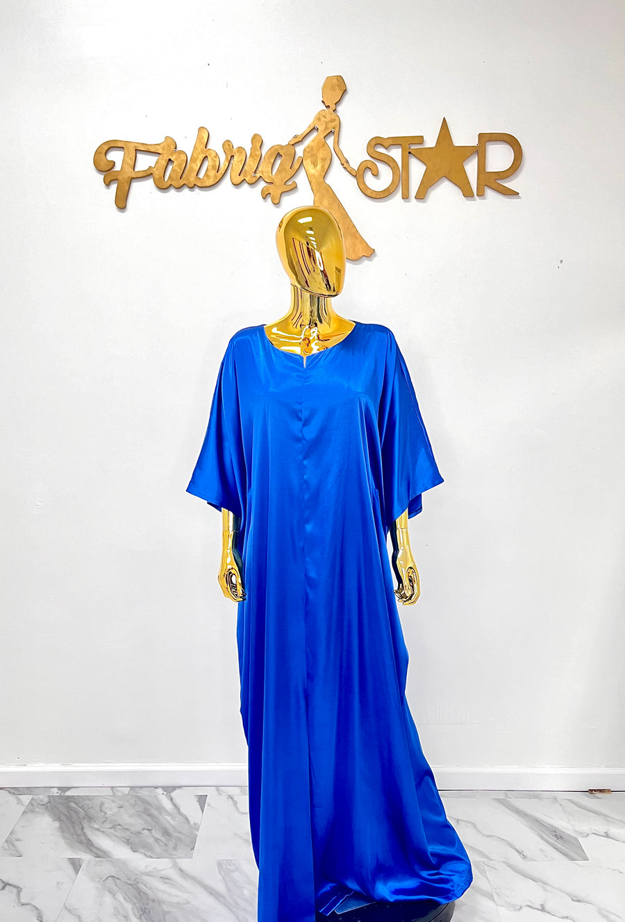 Blue Silk Maxi Dress