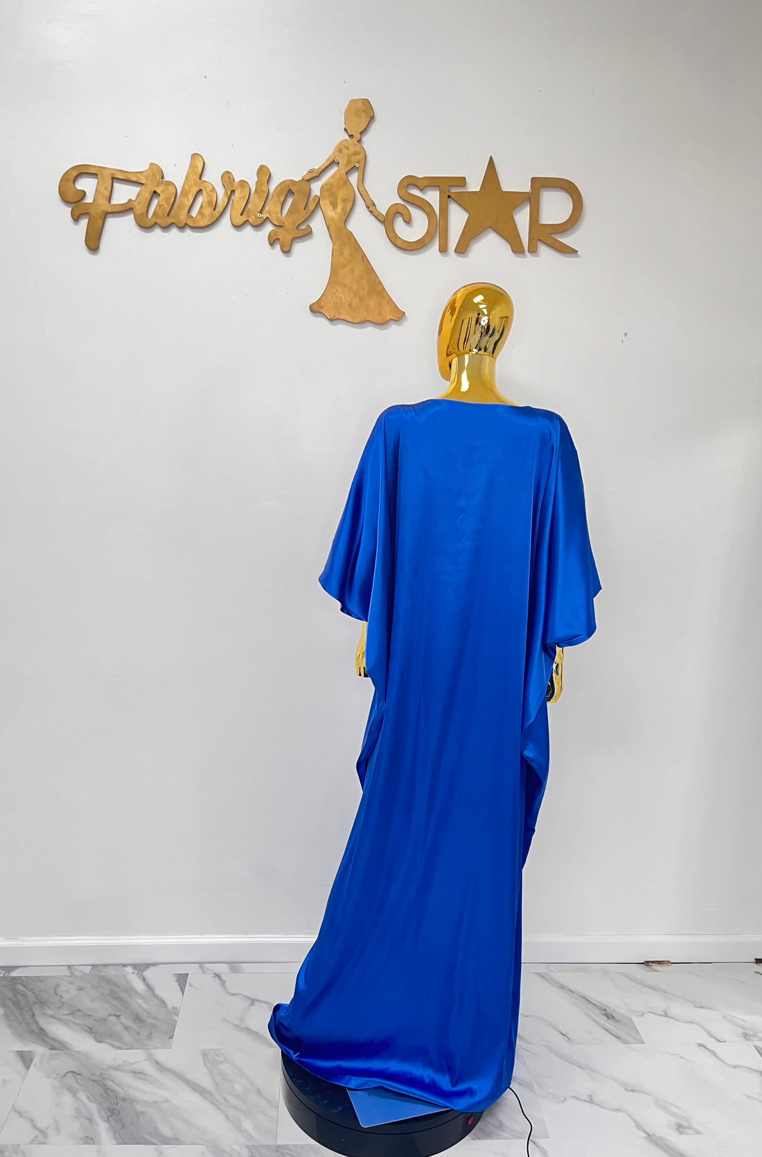 Blue Silk Maxi Dress