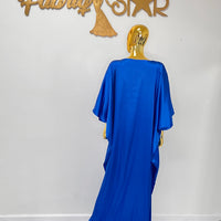 Blue Silk Maxi Dress