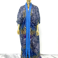 Spiral Print African Robe