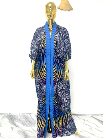 Spiral Print African Robe