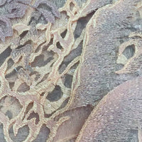 Beige Lace Fabric W/ Array of Flower Details