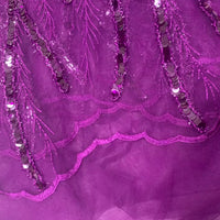 Dark Purple Sequin Lace | 5 yards