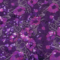 Violet Floral Sequin Lace | 5 yards