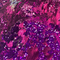 5 Yard Hot Pink & Purple Multicolored Sequin Net