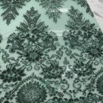 EMERALD GREEN BEADED LACE ~ 5 YARDS view 2