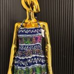 Halter Pleated Dress - Adire Chiffon view 1