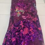 Purple Multicolored Sequin Net Lace | 5 yards view 1