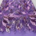 Purple Beaded Sequin Net Lace| 5 yards view 1