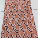 Peach Pink Sequin Lace | 5 yards view 1