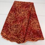 Auburn Red & Orange Lace | 5 yards view 2