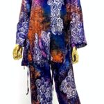 Galaxy Print Spiral Design Batik 2-Piece Set W/ Open Back view 1