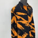 Black & Tangerine Orange Stripped Long Sleeve Shirt view 2