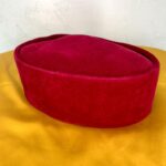 Solid Burgundy Velvet African Mens Cap view 1