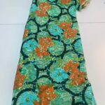 Seafoam Green & Orange Lace | 5 yards view 1