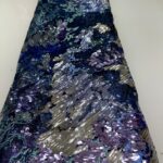 Dark Blue Reflective Sequin Lace | 5 yards view 2