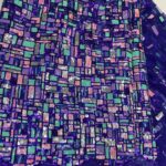 Dark Blue Checkered Lace | 5 yards view 1