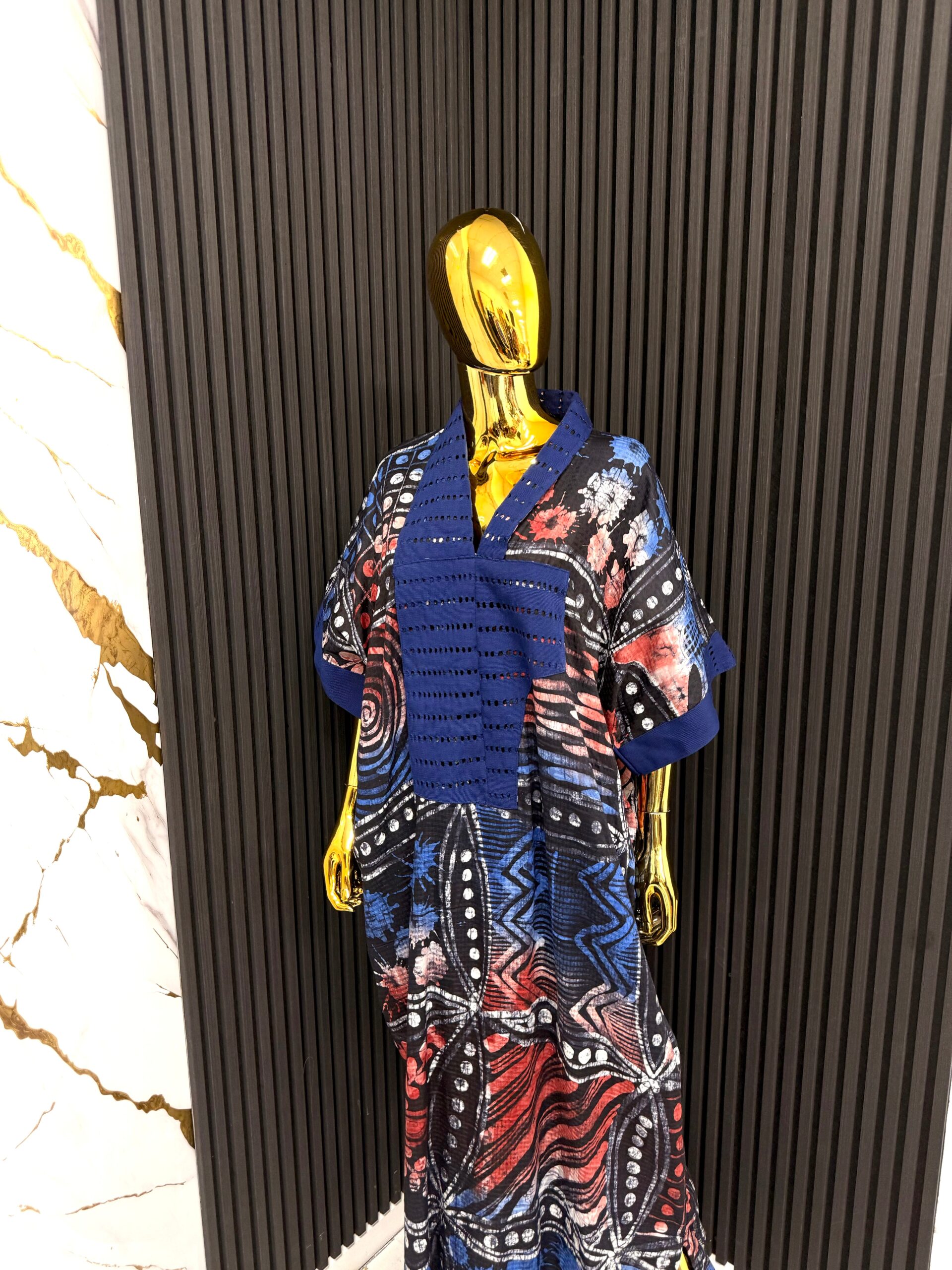 Dark Blue Ankara Bubu