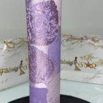 Light Purple & Silver Leaf Design | Sego Gele view 1