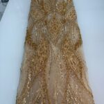 Gold x White Beaded Lace | 5 yards view 3