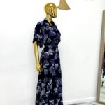 Black & White Open Back Maxi Dress view 2