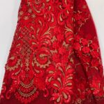 Dark Red & Gold Lace| 5 yards view 2
