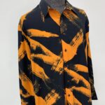 Black & Tangerine Orange Stripped Long Sleeve Shirt view 3